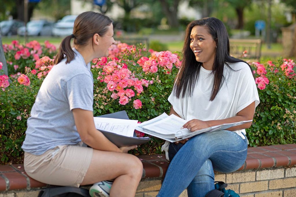 Students in English masters program