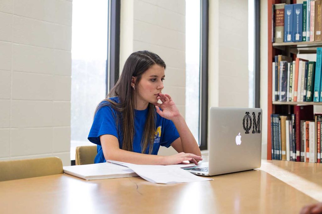 Student studying