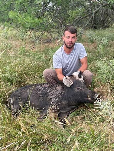 McNeese Natural Resource Conservation Management student helps control wild hog populations on Texas Ranch