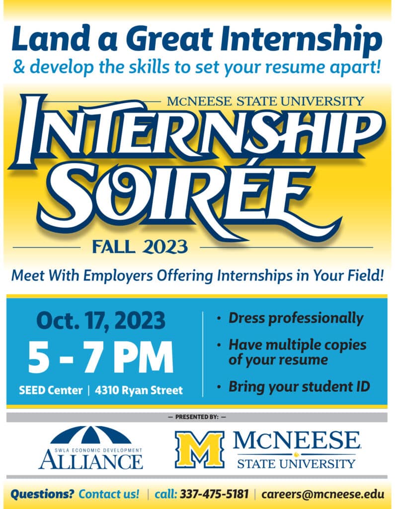 McNeese Fall 2023 Internship Soiree