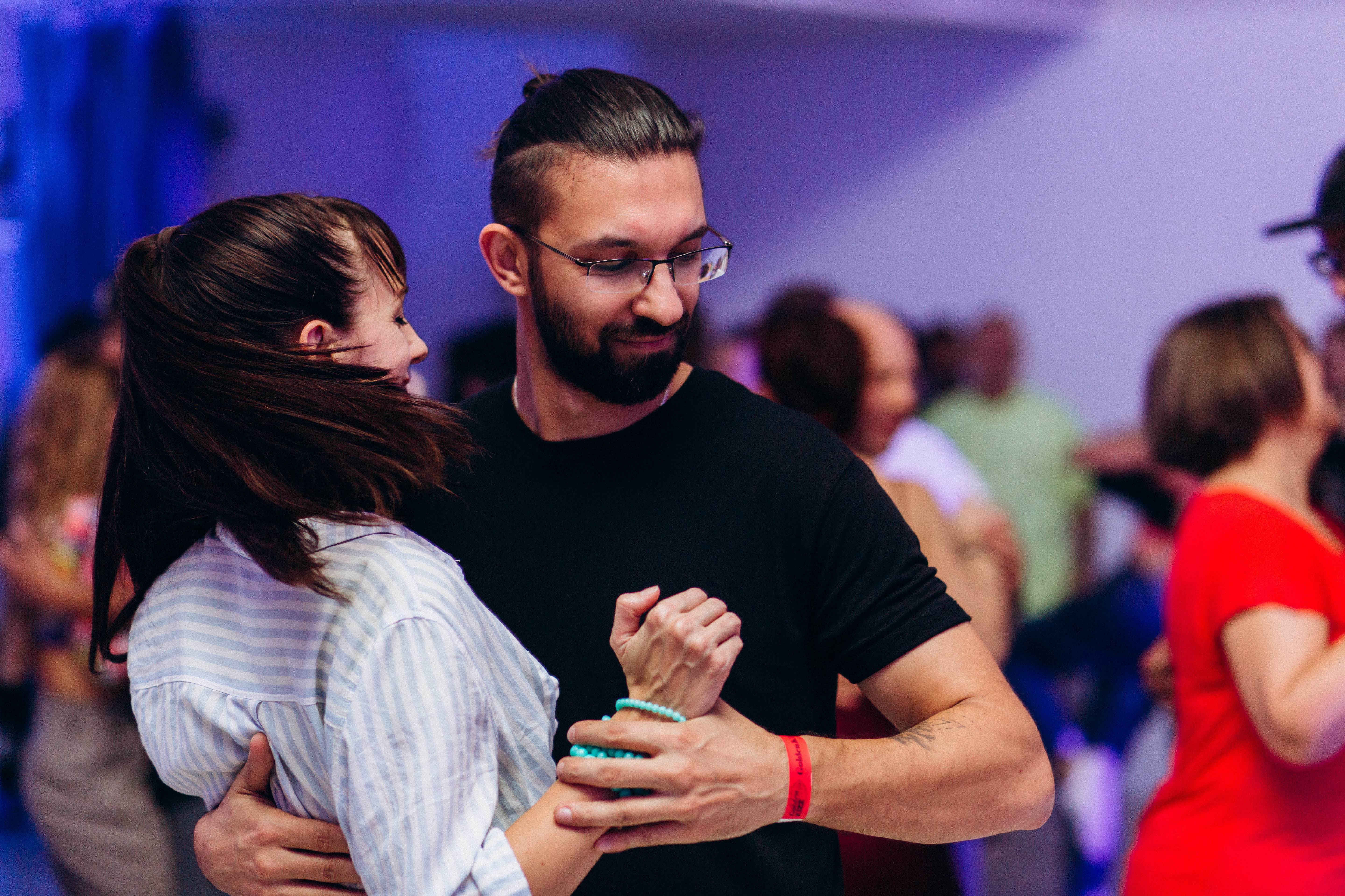 Kharkiv, Ukraine 17.08.21 People dancing bachata on the dance floor