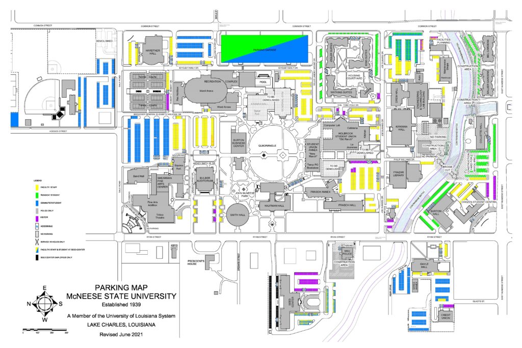 Mcneese State University Campus Map Parking | Mcneese State University - University Police