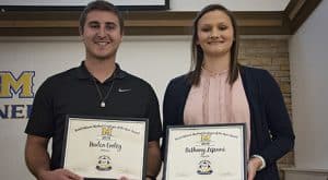 Haden Cooley and Bethany Lejeune are first place winner and runner up as the 2018 Janet Delaine Student Employee of the Year at McNeese.