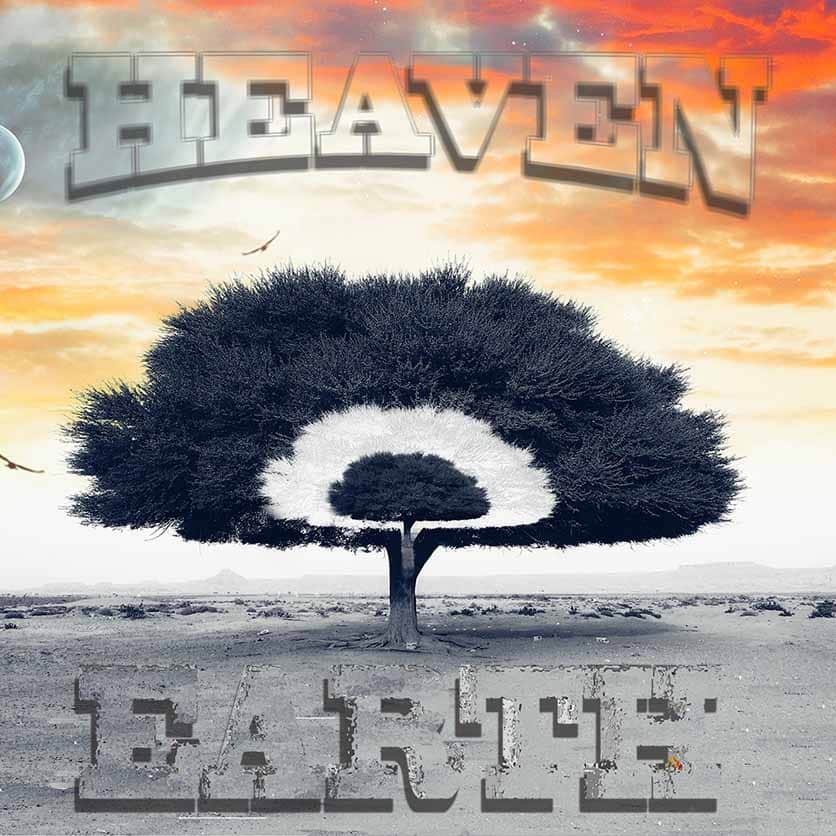 Heaven and Earth poster with a cut out tree