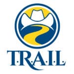 T.R.A.I.L. Logo — image of cowboy hat and a curving trail in a circle with the acronym T.R.A.I.L. beneath