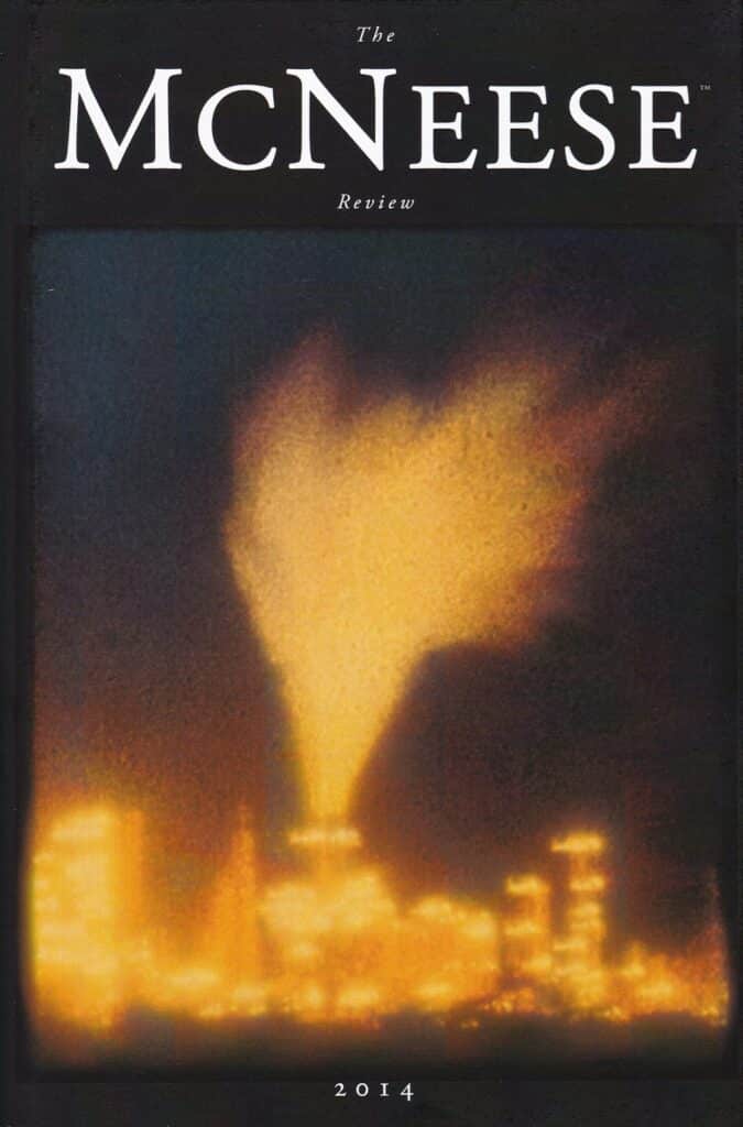 Cover of 2014 issue. Oil refinery flare