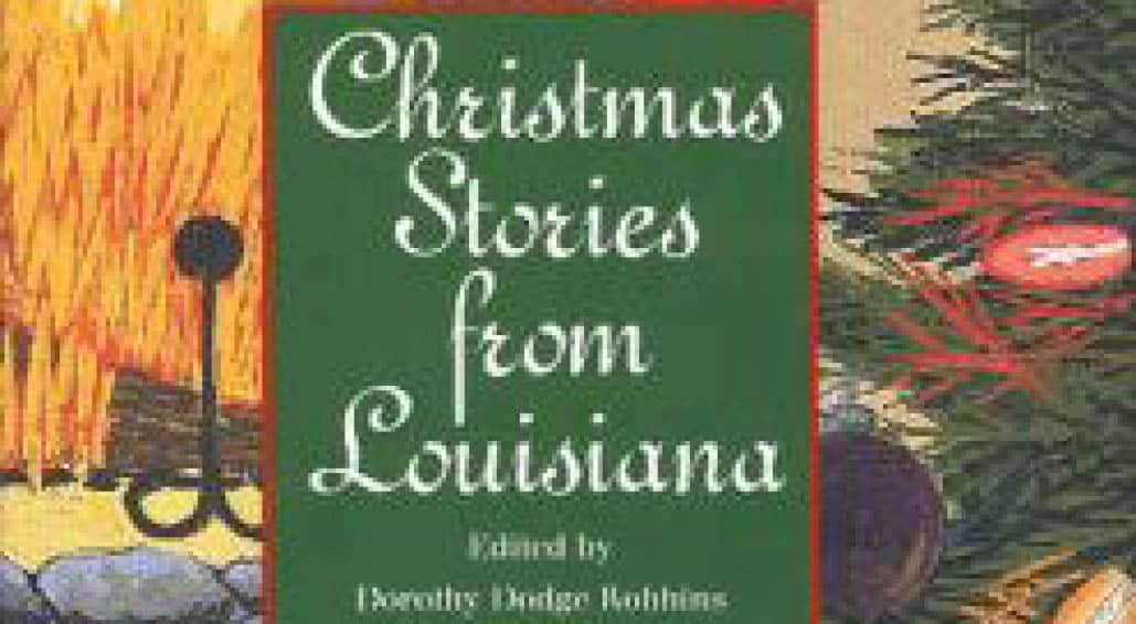 Close up of book cover and title of Christmas Stories from Louisiana