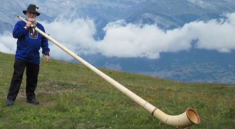 Bill Rose with his alp horn