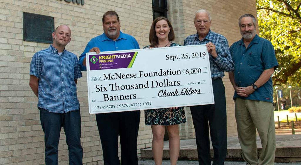 Jody Taylor, Assistant Director of Banners, Allen Jarvis, Chief Financial Officer for KMI, Brooke Hanemann, Director of Banners, Chuck Ehlers, President and CEO of KMI, and Greg Leute, Outreach and Operations Specialist for Banners.