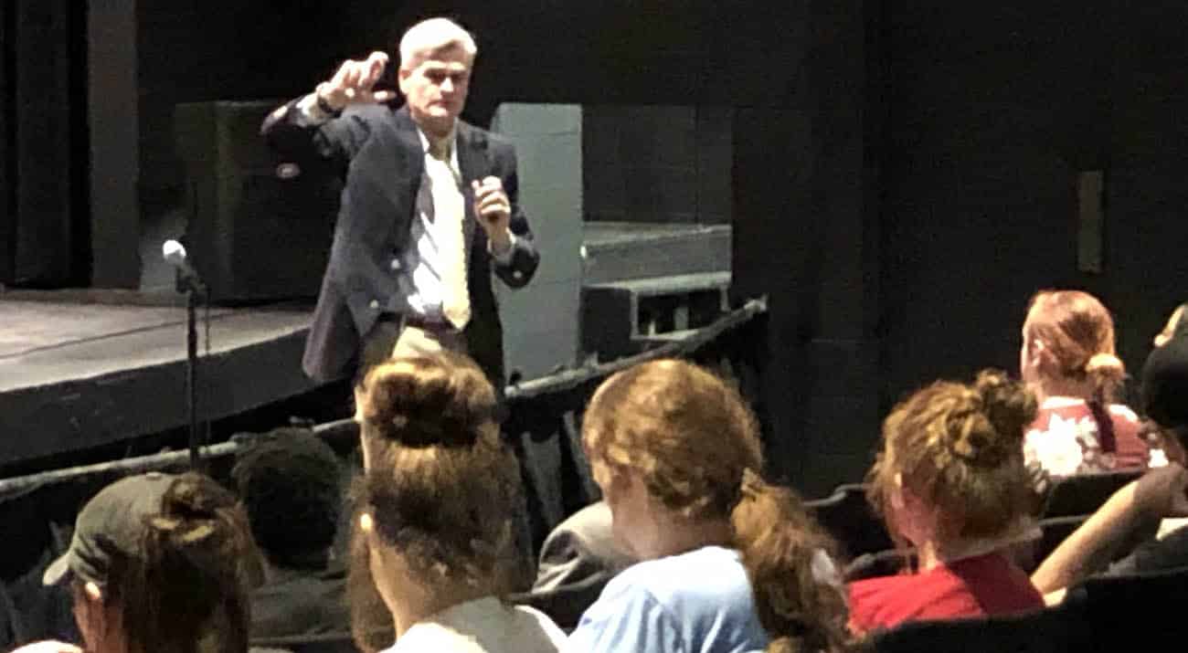 Senator Cassidy addresses students