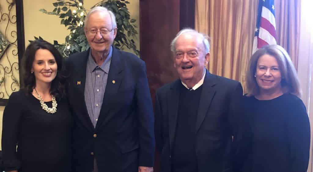 Pictured from left to right are: Jennifer Leger, Planned Giving and Donor Research Specialist for the McNeese Foundation, Harry Hank, Ray and Ann Todd.