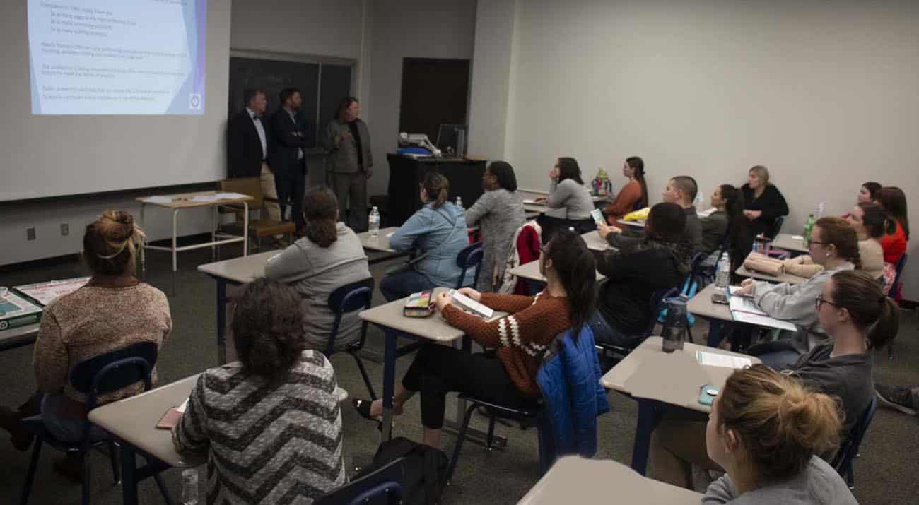 McNeese students filled a business classroom to listen to Louisiana CPA experts.