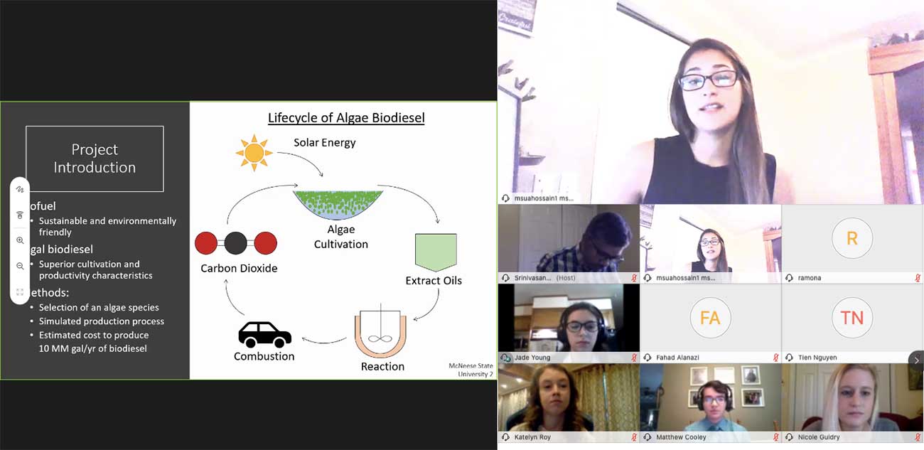 Chemical engineering students present results