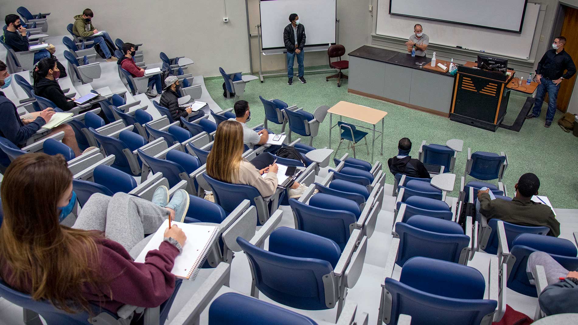 Students pay attention to a lecture at top ranked southern college, McNeese State University.