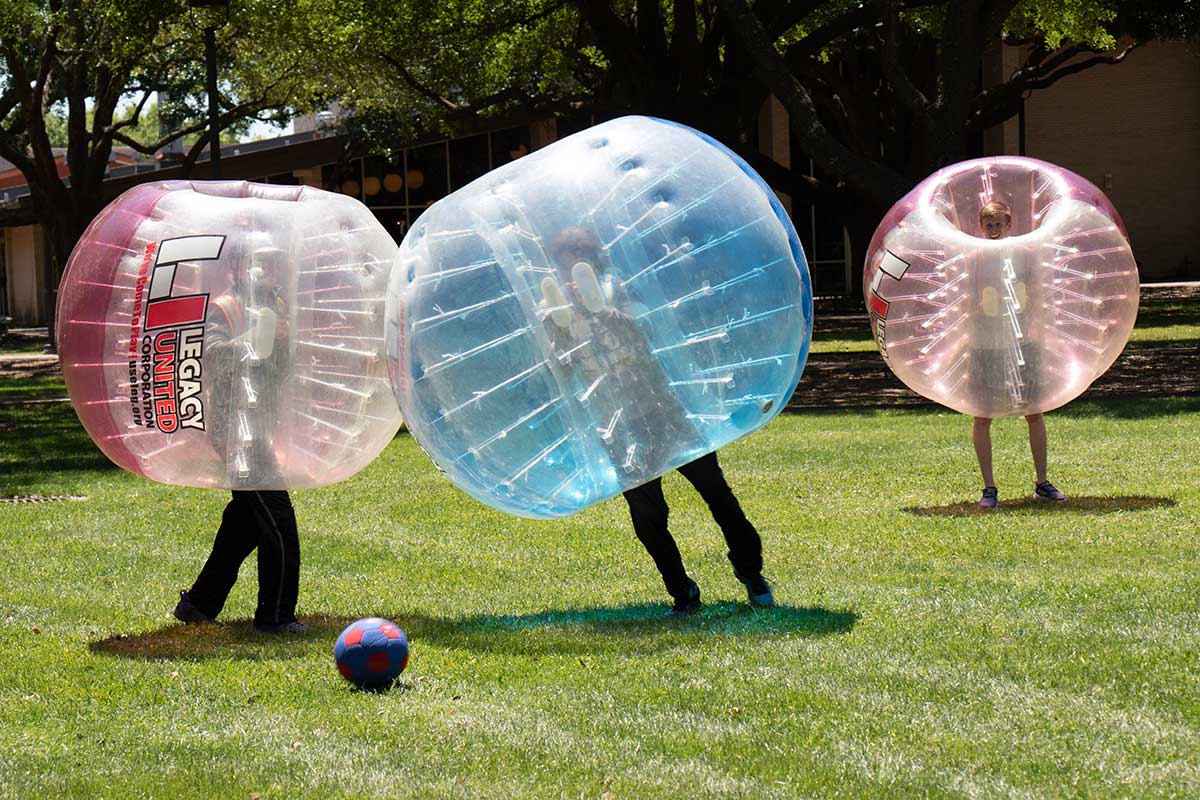 McNeese-Student-Organizations Students playing bubble soccer at Mcneese State University, one of the best universities in Louisiana
