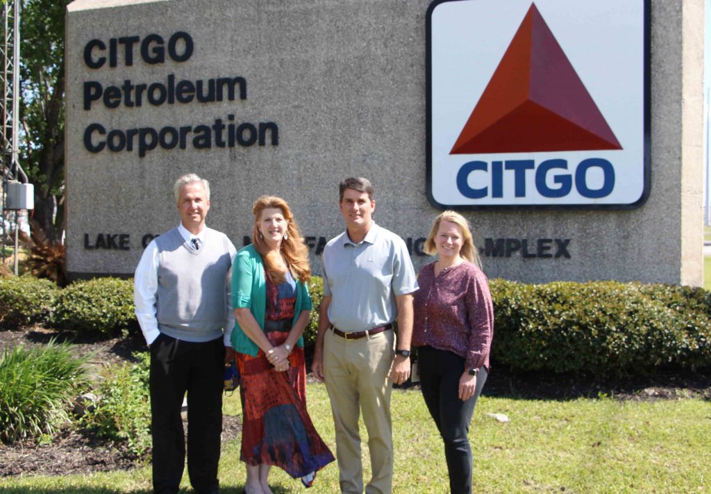 On hand for the presentation are, from left, Dr. Wade Rousse, Vice President for University Advancement and Dean of the College of Business, Dr. Terri L. Simpson, Director for the Ann Rosteet Center for the Advancement of Quality Education and Assistant Professor of Education, and CITGO representatives Jerry Dunn, Vice President and General Manager of the Lake Charles Manufacturing Complex, and Missy Amidon, Public Affairs Coordinator.