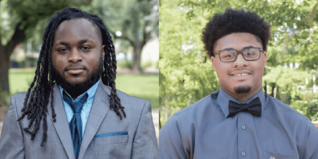 McNeese State University students Malaki Johnson, left, and Isaiah Johnson, right, were recently selected to participate in the inaugural Reginald F. Lewis Scholars program.