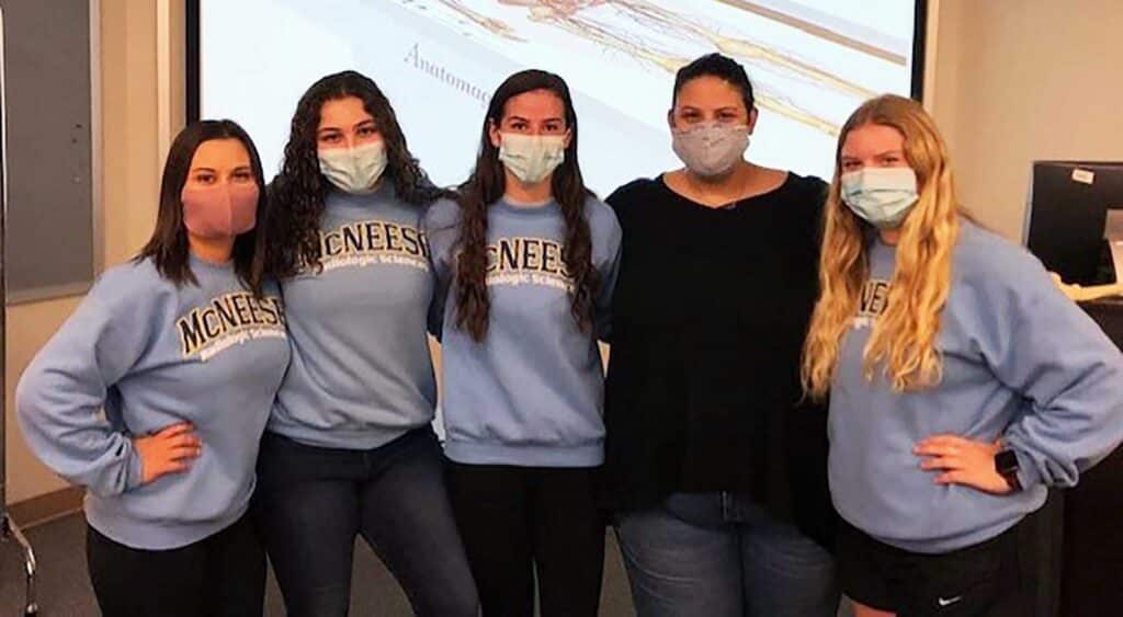 National Radiologic Technology Week is Nov. 7-13. Pictured, from left, are McNeese radiologic sciences students Abigail Miller, Taya Hebert, McKenna Fields, Emily Estes and Amanda Gilchrist. The team placed second in a Quiz Bowl tournament at the 63rd annual meeting of the Louisiana Society of Radiologic Technologists and won first place in a statewide anatomy identification tournament.