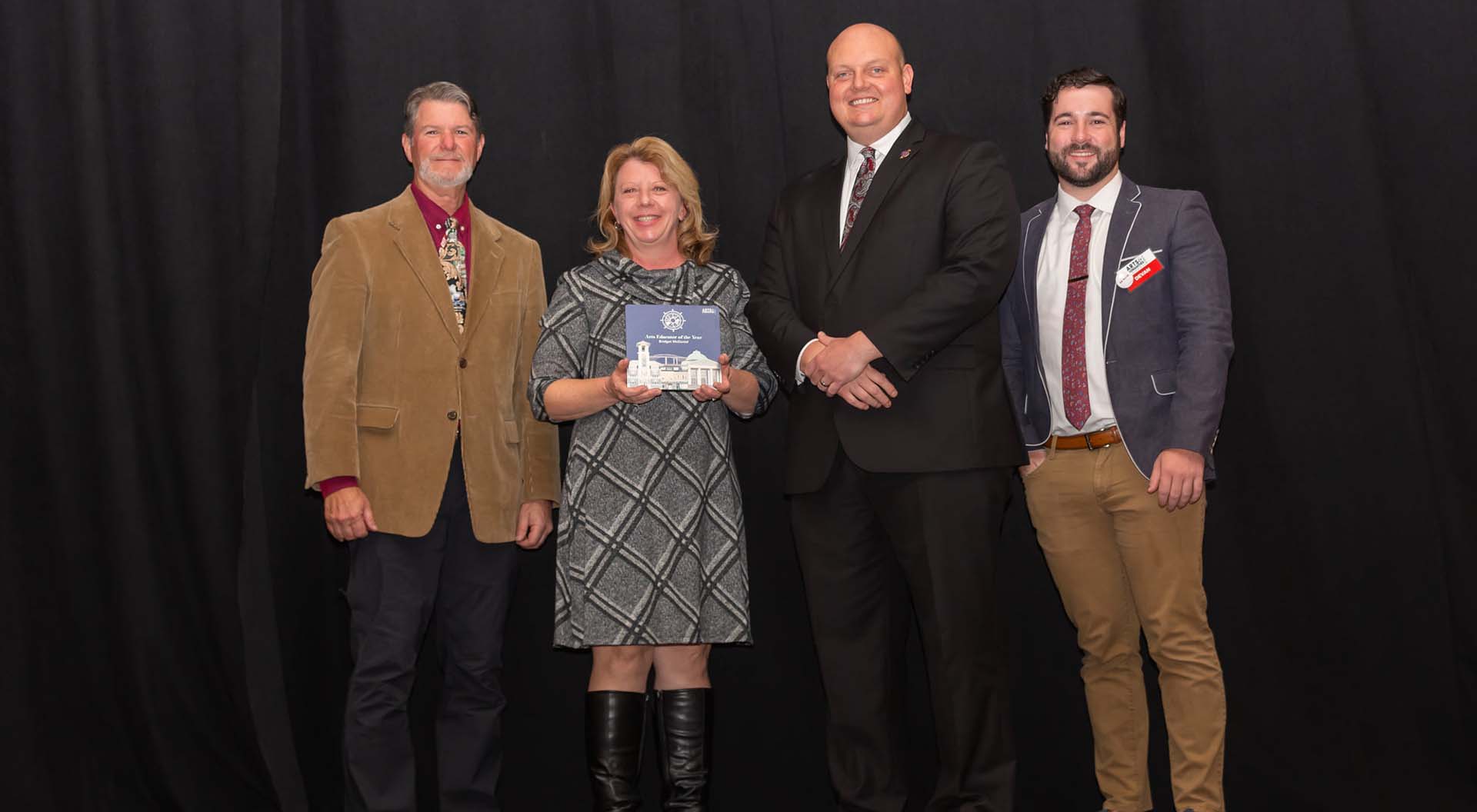 From left, Randy Partin, Board President of the Arts and Humanities Council of Southwest Louisiana Bridget McDaniel, McNeese Assistant Professor of Art, Nic Hunter, Mayor of the city of Lake Charles, and Devan Corbello, Executive Director of the Arts and Humanities Council of Southwest Louisiana.