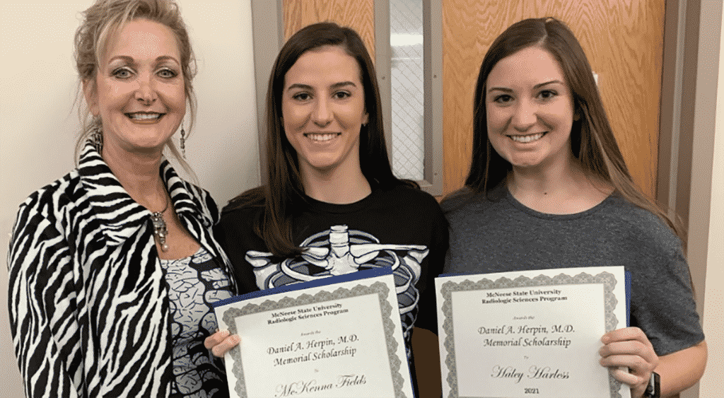 Susie Beasley, Assistant Professor of Radiologic Sciences, McKenna Fields and Haley Harless.