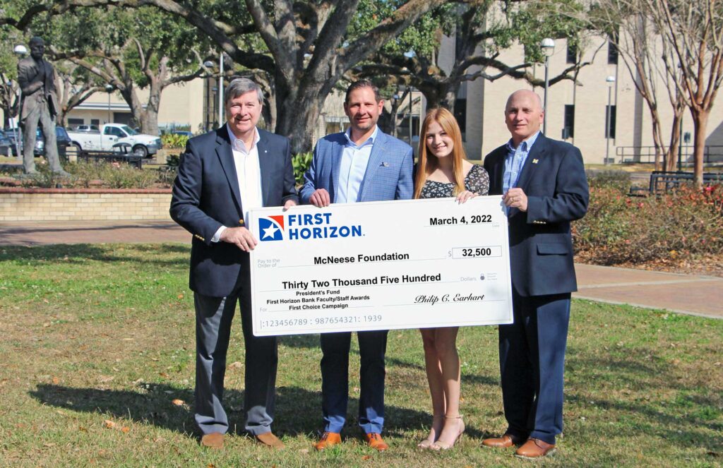 Check presentation to McNeese by First Horizon Bank