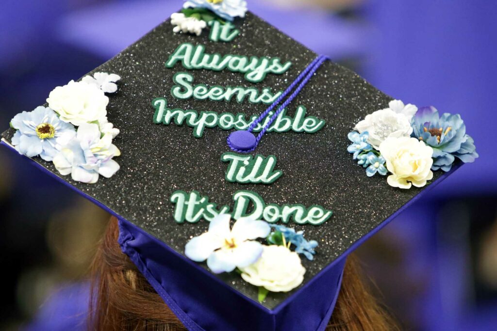 Mcneese student graduation cap