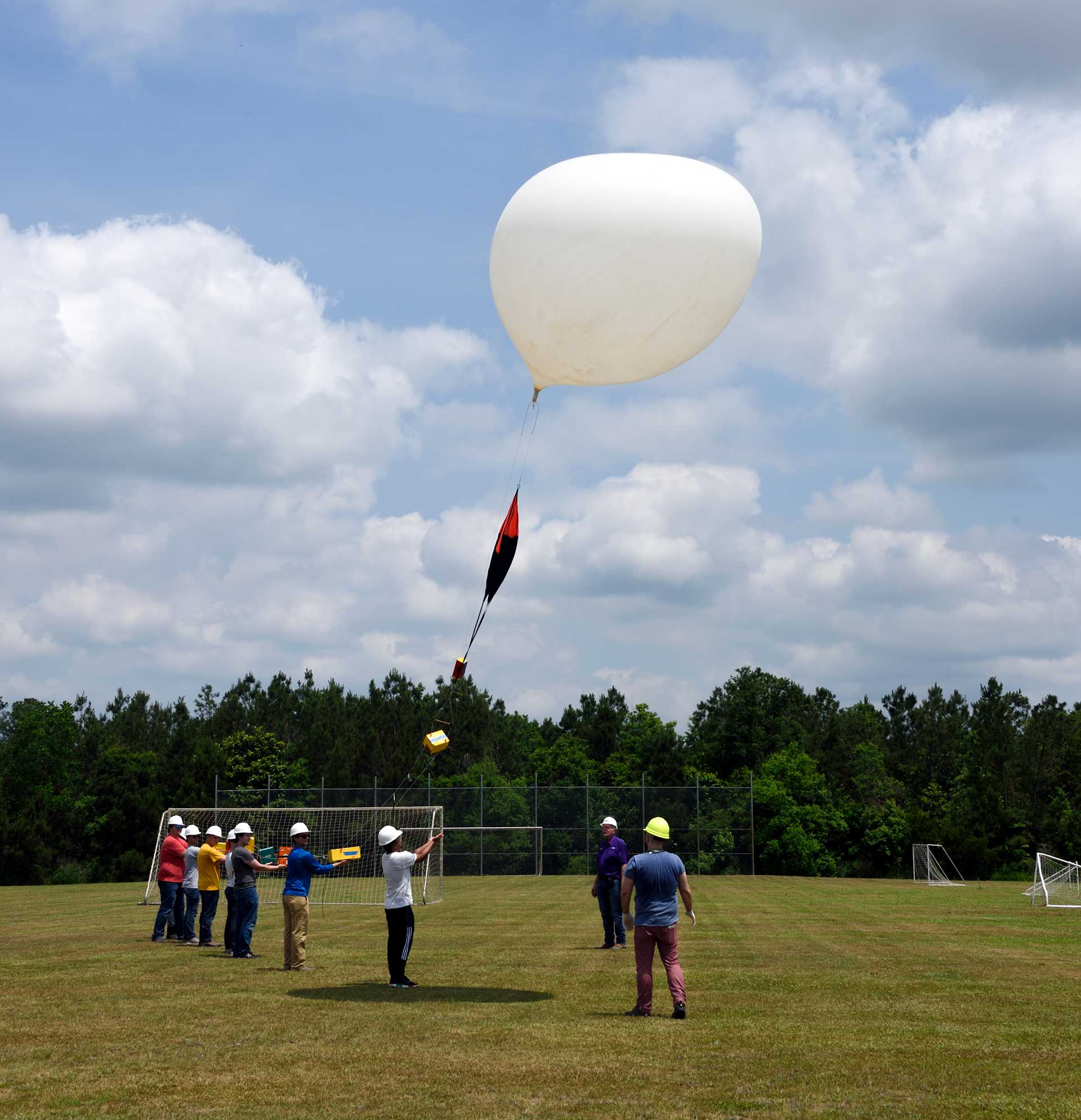 Students Launching LaACES balloons