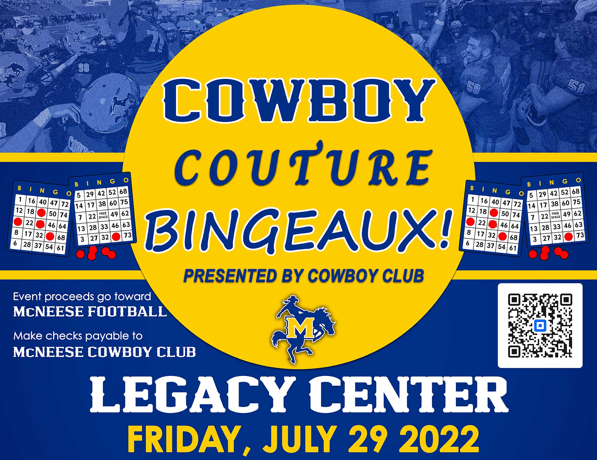 Bingeaux Flyer, Legacy Club, July 29