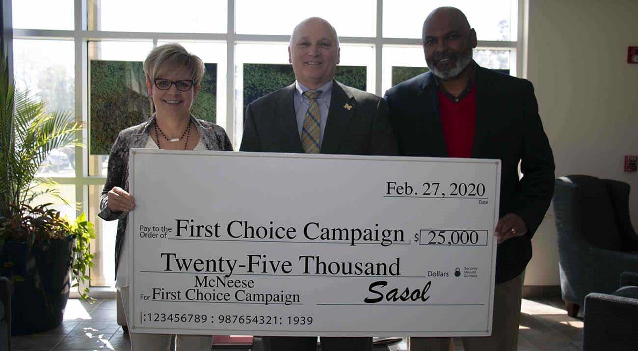Sasol Makes Second Installment to McNeese First Choice Campaign