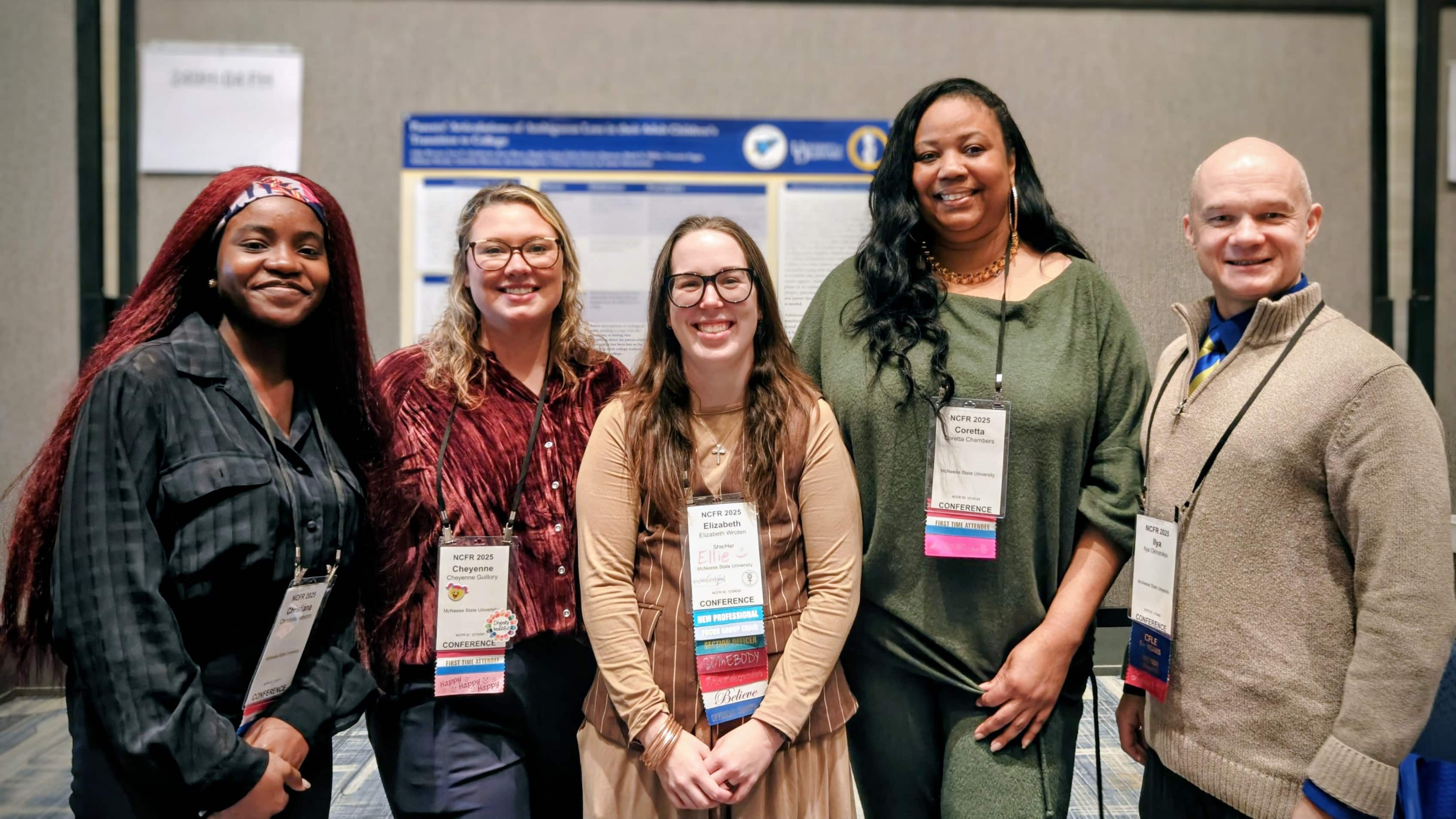 Left to right, Christina Aseyomi, Cheyenne Guillory, Dr. Elizabeth Wroten, Coretta Chambers and Dr. Ilya  Okhotnikov.