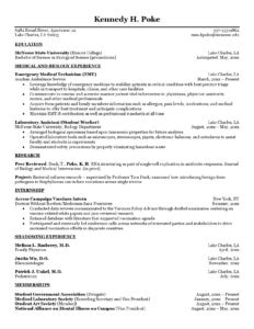 Pre Med Resume