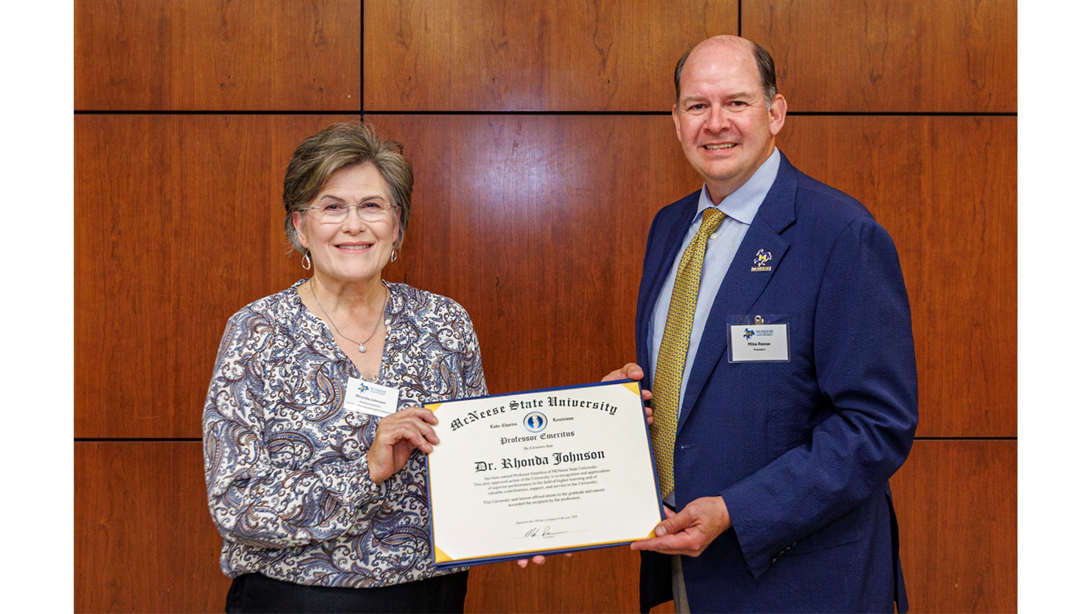 McNeese Honors Dr. Rhonda Johnson With Emeritus Status